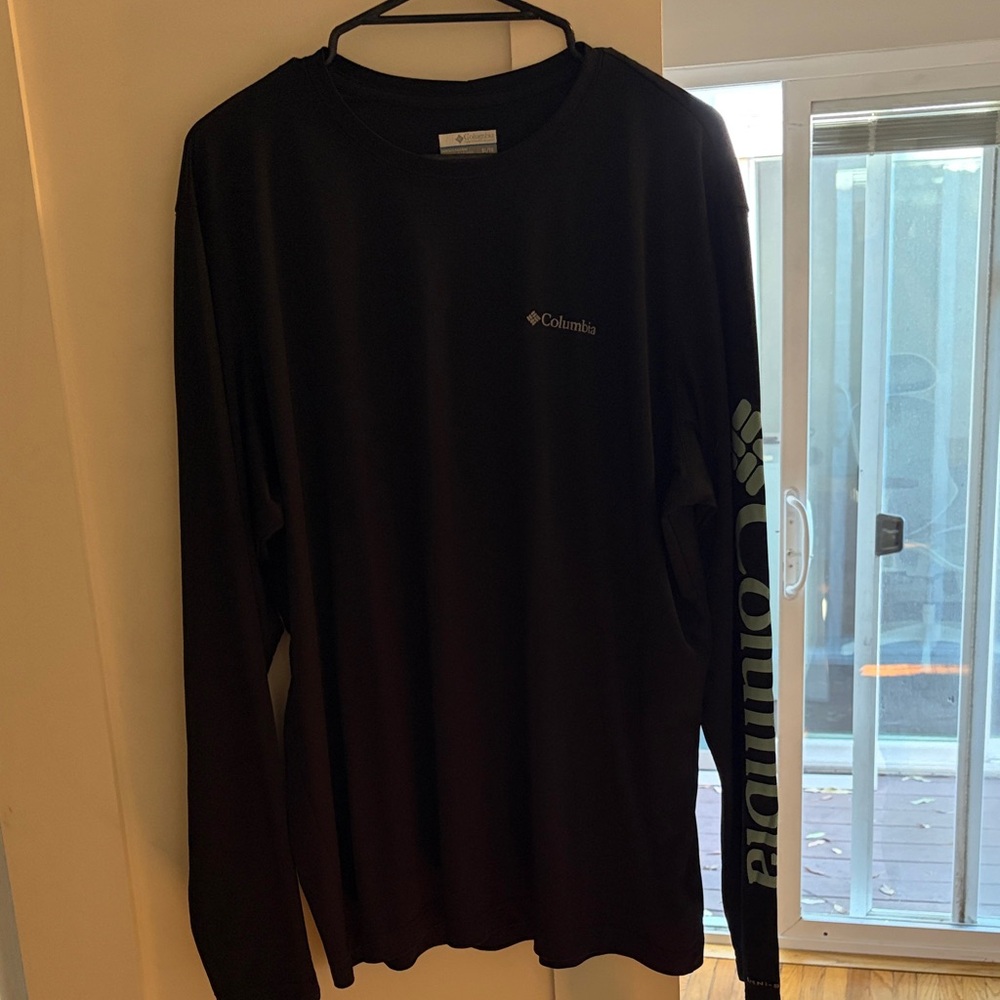 Columbia Black Long-Sleeve Logo Tee with Sleeve Branding